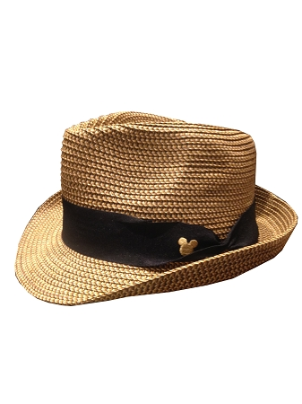 Disney Hat - Fedora Hat - Mickey Mouse Band - Brown Wicker 1 Disney Hat - Fedora Hat - Mickey Mouse Band - Brown Wicker