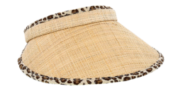 Disney Sun Visor Hat - Animal Print Trim - Straw