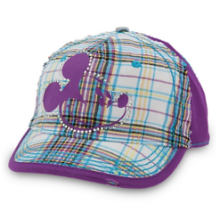 Disney Hat - Baseball Cap - Mickey Mouse Plaid - Purple