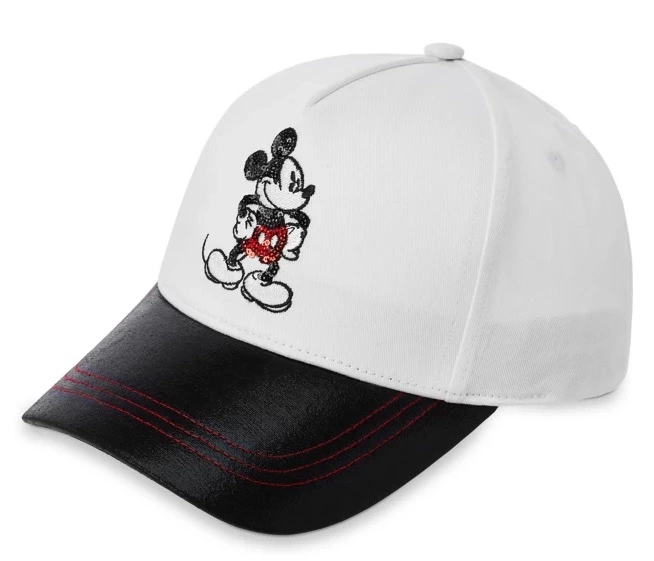 Disney Hat - Baseball Cap - Mickey Mouse Sequined - Black & White 1 Disney Hat - Baseball Cap - Mickey Mouse Sequined - Black & White