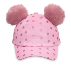 Disney Hat - Baseball Cap - Minnie Mouse Polka Dot Pom Pom - Pink
