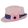 Disney Straw Fedora - Minnie Mouse With Flower - Youth