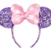 Disney Ears Headband - Minnie Mouse Sequined - Lavender & Pink