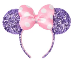 Disney Ears Headband - Minnie Mouse Sequined - Lavender & Pink