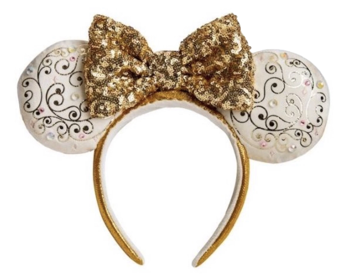 Disney Ears Headband - 50th Anniversary - Gold & White - Light Up 1 Disney Ears Headband - 50th Anniversary - Gold & White - Light Up