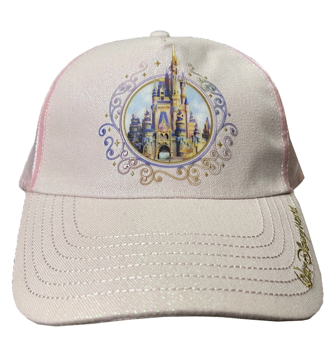Disney Hat - Baseball Cap - 50th Anniversary - Castle - Pink 1 Disney Hat - Baseball Cap - 50th Anniversary - Castle - Pink