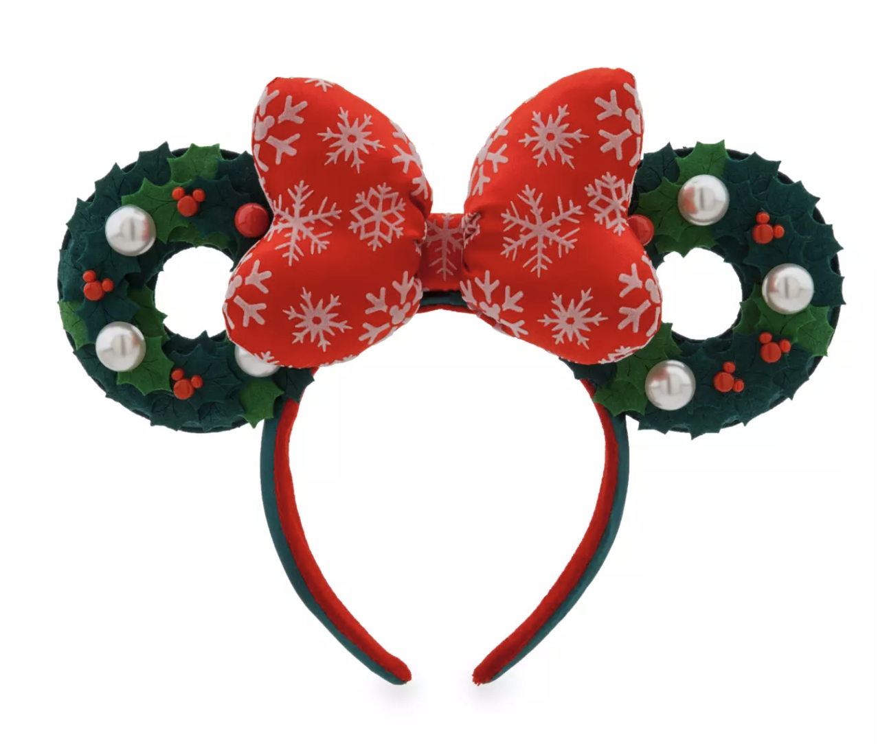 Disney Ears Headband - Minnie Mouse - Holiday Wreath 1 Disney Ears Headband - Minnie Mouse - Holiday Wreath
