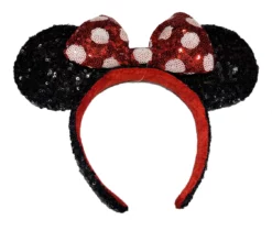 Disney Ears Headband - Minnie Mouse - Sequin Polka Dot Bow