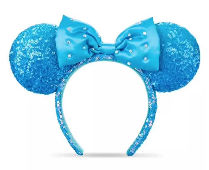 Disney Ears Headband - Minnie Mouse Sequin - Aqua 1 Disney Ears Headband - Minnie Mouse Sequin - Aqua