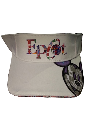 Disney Sun Visor Hat - Epcot One Mouse One World - Mickey Flags 1 Disney Sun Visor Hat - Epcot One Mouse One World - Mickey Flags
